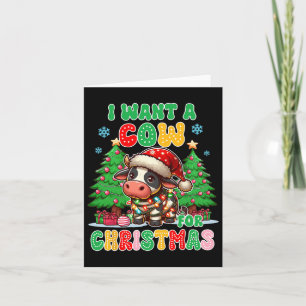 Tarjeta Mamá de vaca amante de las vacas Navidad Navidad