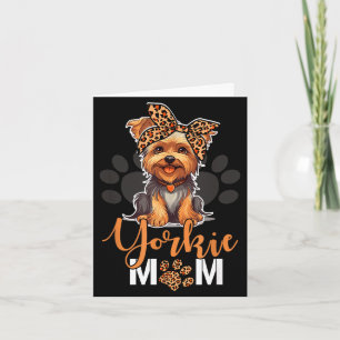 Tarjeta Mamá de Yorkie amantes del perro leopardo de Yorks
