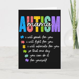 Tarjeta Mamá del autismo lucharé por ti hasta que puedas a