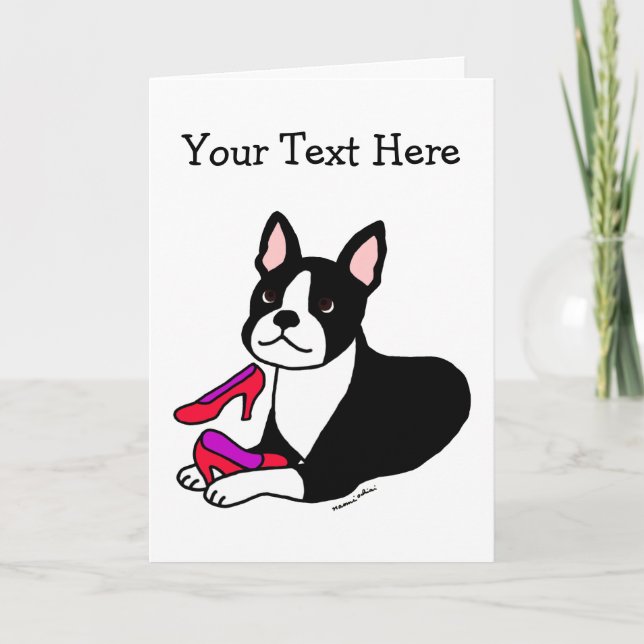 Tarjeta Mamá del Boston Terrier (Regalos del Día de la Mad (Anverso)