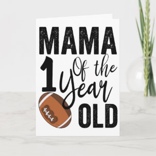 Tarjeta Mamá del cumpleaños de 1 año de Footll primer año