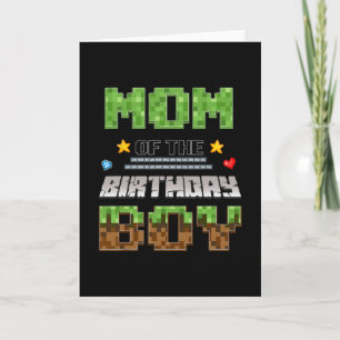 Tarjeta Mamá Del Cumpleaños Del Niño Jugador De Videojuego