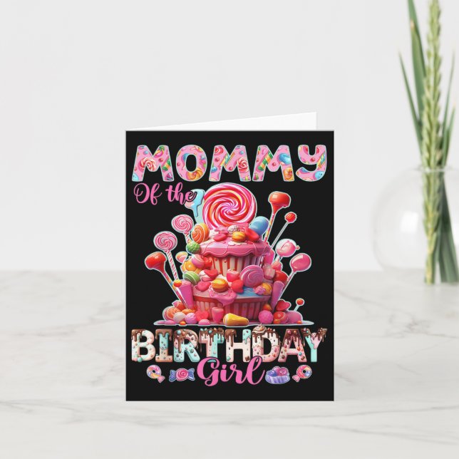 Tarjeta Mamá Del Cumpleaños Para El Chica Sweet Candy Matc (Anverso)