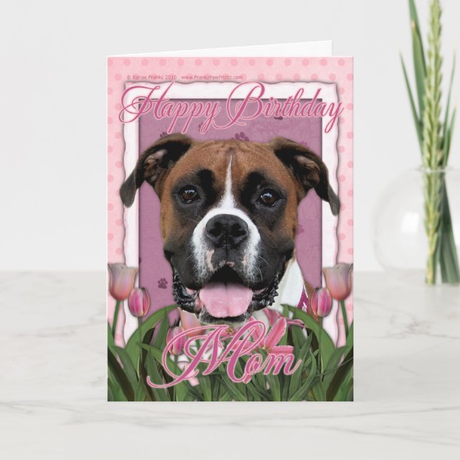 Tarjeta Mamá del feliz cumpleaños - boxeador - Vindy (Anverso)