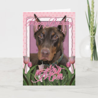 Tarjeta Mamá del feliz cumpleaños - Doberman - Rocky