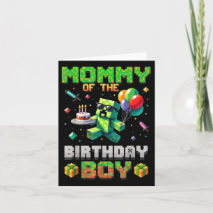 Tarjeta Mamá Del Fiesta De Nacimiento Video Gamer Pixel Nu