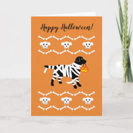 Tarjeta Mamá del labrador negro de Halloween