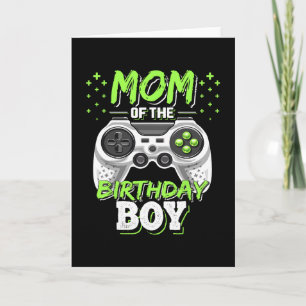 Tarjeta Mamá Del Niño Cumpleañero Videojugador Coincidente