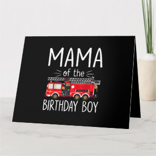 Tarjeta Mamá del Niño del Cumpleaños Camión de Bomberos Bo