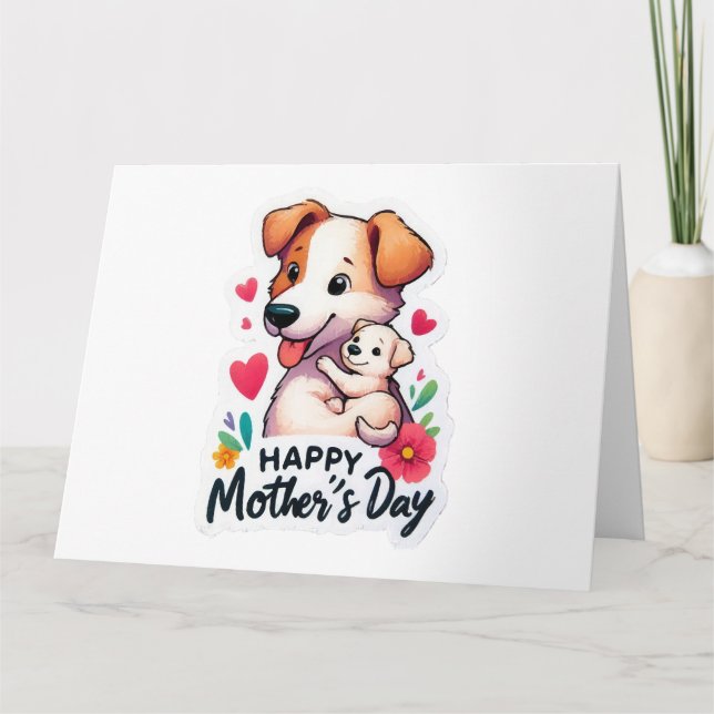 Tarjeta Mamá Día de la Madre Perro animal (Anverso)
