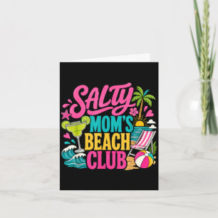 Tarjeta Mamá divertida de verano salada club de playa vaca