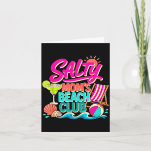 Tarjeta Mamá divertida de verano salada club de playa vaca