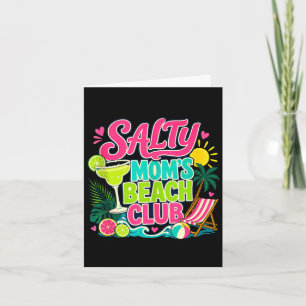 Tarjeta Mamá divertida de verano salada club de playa vaca