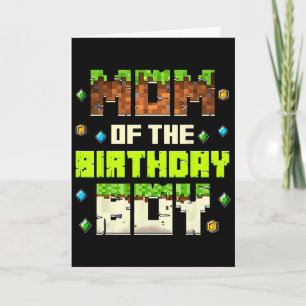 Tarjeta Mamá Divertida Del Cumpleañero Videojugador Pixel 