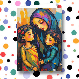 Tarjeta Mamá dulce, hija e hijo | Día de la madre