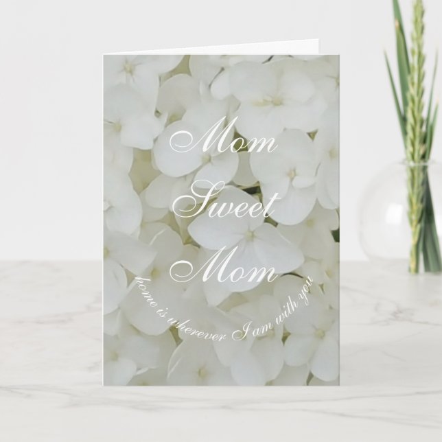 Tarjeta Mamá dulce mamá o tus elegantes flores blancas de  (Anverso)