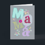 Tarjeta mamá, el día de madre feliz en español<br><div class="desc">Desee a su mamá maravilloso al día de madre feliz con esta tarjeta contemporánea española que ofrece letras y las flores grandes. Interior del texto de la traducción: "El día de madre feliz de la mamá, te amo, " usted puede corregir el texto dentro. Recepción de las peticiones del personalizado....</div>