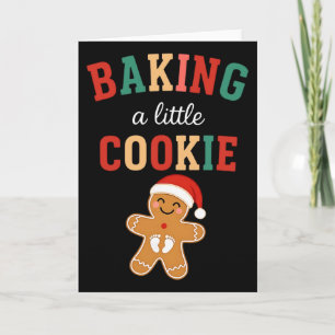 Tarjeta Mamá embarazada de un pequeño cookie de Navidad a