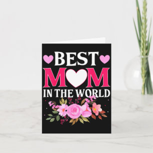 Tarjeta Mamá en el mundo mamá floral día de la madre lindo