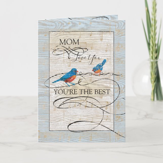 Tarjeta Mamá, eres el mejor Día Musical de las Madres Aves (Anverso)
