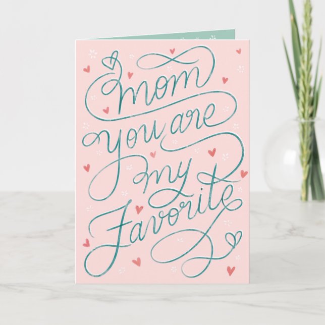 Tarjeta Mamá, eres mi carta favorita del Día de la Madre (Anverso)