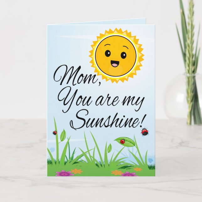 Tarjeta Mamá, eres mi sol, el saludo del Día de la Madre (Anverso)