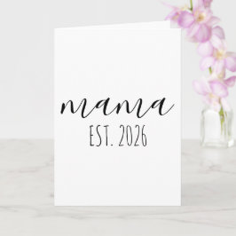 Tarjeta Mama Est. 2026 Mom To Be Minimalist Personalized 
