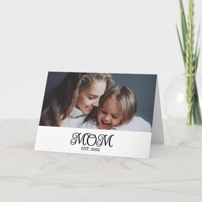 Tarjeta Mamá Estableció el Día de la Madre Script Moderno  (Anverso)