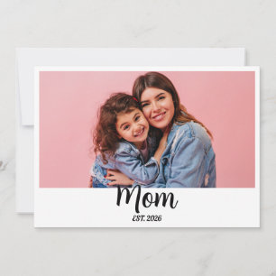 Tarjeta Mamá Estableció Guión Foto Primer Día de la Madre