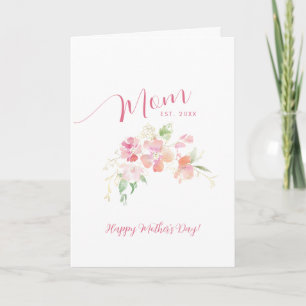 Tarjeta Mamá Estableció Rosa Floral Día de la Madre