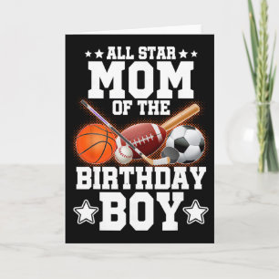 Tarjeta Mamá Estelar Del Niño Cumpleañero Fútbol Sketll
