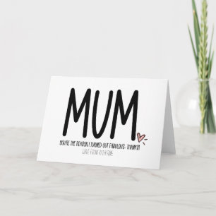 Tarjeta Mamá Estoy Fabuloso Gracias Día de la Madre Gracio