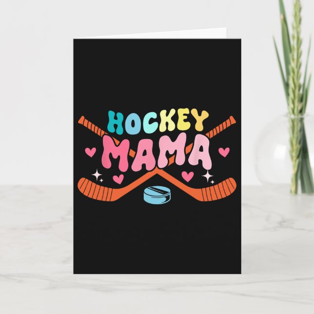 Tarjeta Mama Father's Day Costume Hockey Player Fan Lover  (Anverso)