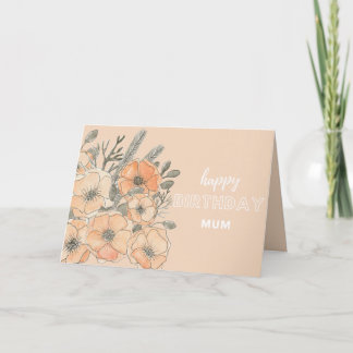 Tarjeta Mamá feliz cumpleaños - ilustracion de flores