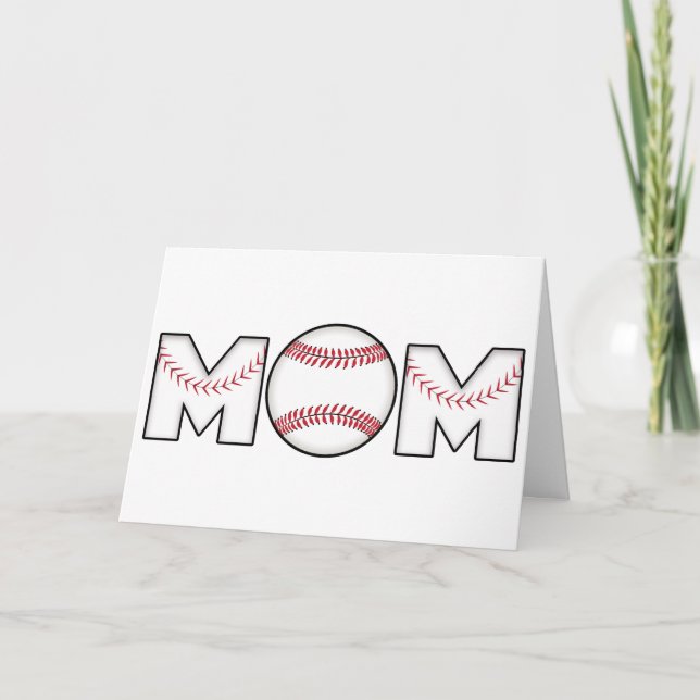 Tarjeta Mamá feliz del béisbol del día de madre (Anverso)