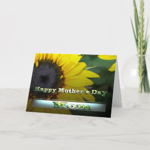 Tarjeta Mamá Feliz Día de la Madre jardín de girasoles ama