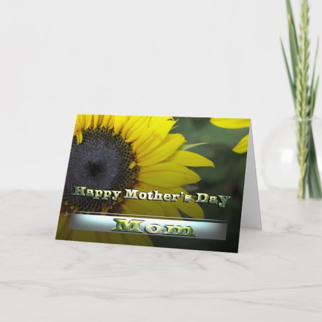 Tarjeta Mamá Feliz Día de la Madre jardín de girasoles ama (Anverso)