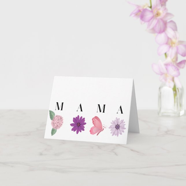 Tarjeta MAMA Floral Butterfly, Mothers Day Card (Orquídea)