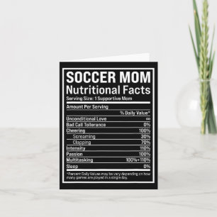 Tarjeta Mamá futbolera Ll Información nutricional divertid