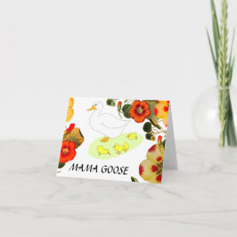 Tarjeta Mama ganso y cotilleando florido, día de la madre 