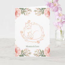 Mamá Gata Personalizada y Gatito Floral Día de la 