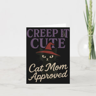 Tarjeta Mamá Gato de Terror Gato Negro Espeluznante Hallow