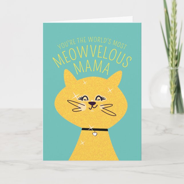 Tarjeta Mamá Gato Meowvelosa (Anverso)