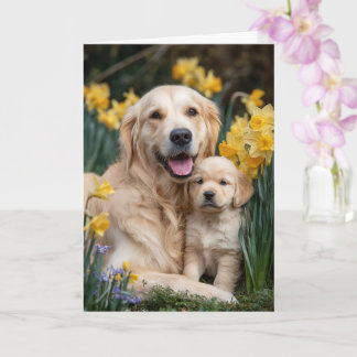 Tarjeta Mamá Golden Retriever Día de la Madre Amor