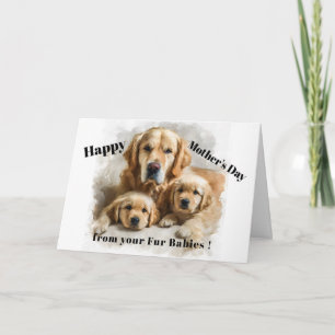 Tarjeta Mamá Golden Retriever Feliz Día de la Madre Mascot