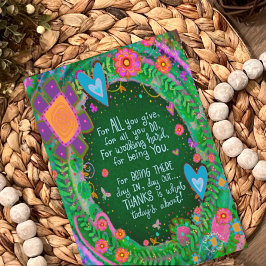 Tarjeta Mamá Gracias Cita Bonito Floral