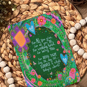 Tarjeta Mamá Gracias Cita Bonito Floral