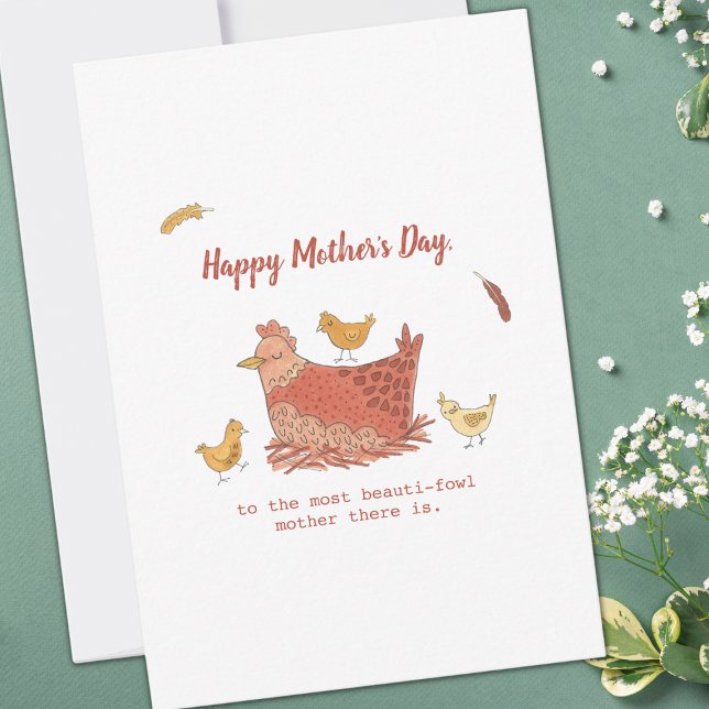 Tarjeta Mama Hen y Chicks Funny Día de la Madre (Subido por el creador)