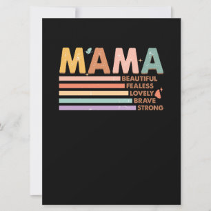 Tarjeta Mamá Hermosa Sin Miedo Adorable Valiente Fuerte