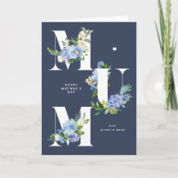 MAMÁ Hidrangeas Azul Floral Feliz Día de la Madre